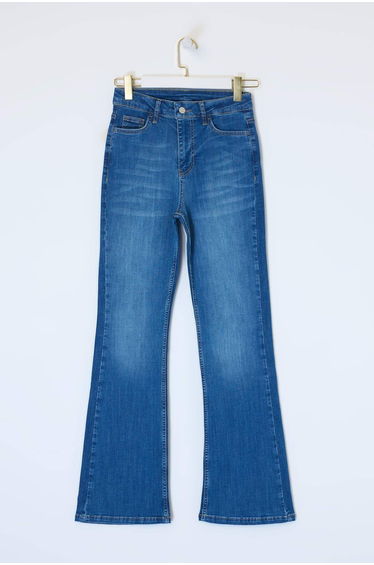 Blue Recovery High Waist Extra Flexible Flare Long Length Jeans