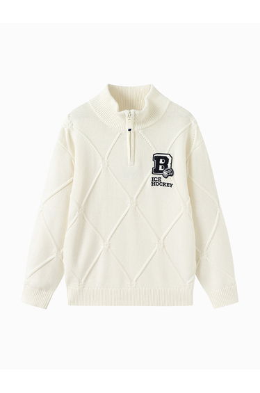 Boys' Textured Knitted Pullover