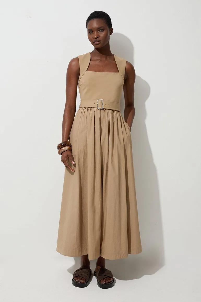scoop neck jersey maxi dress Karen Millen Scoop Neck Jersey Cotton Mix Maxi Dress in Black