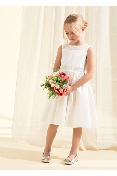 Claudia Ivory Sequin Bow Dress