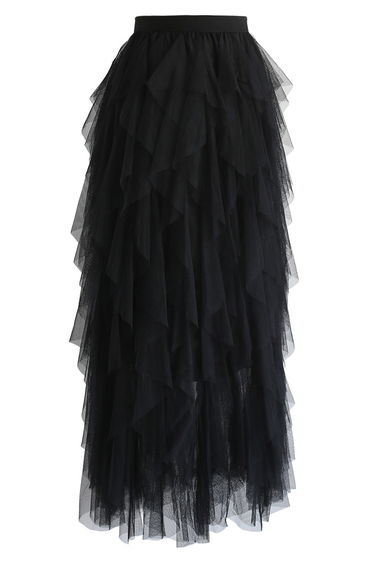 The Clever Illusions Mesh Skirt in Black