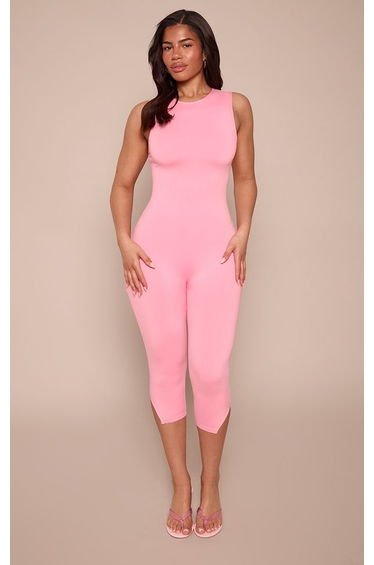 Shape Pink Sculpt High Neck Sleeveless Capri Jumpsuit