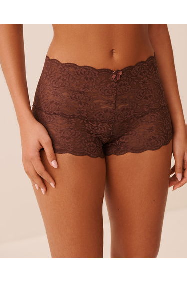 Lace High Waist Boyshort Panty