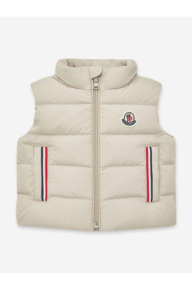 Baby Boys Down Padded Buang Gilet in Beige