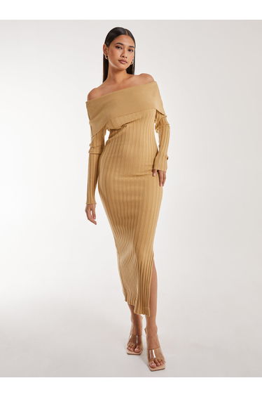 Bardot Ribbed Knit Midaxi Dress