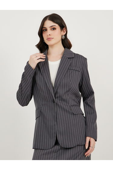 Regular Fit Regular Length Striped Blazer