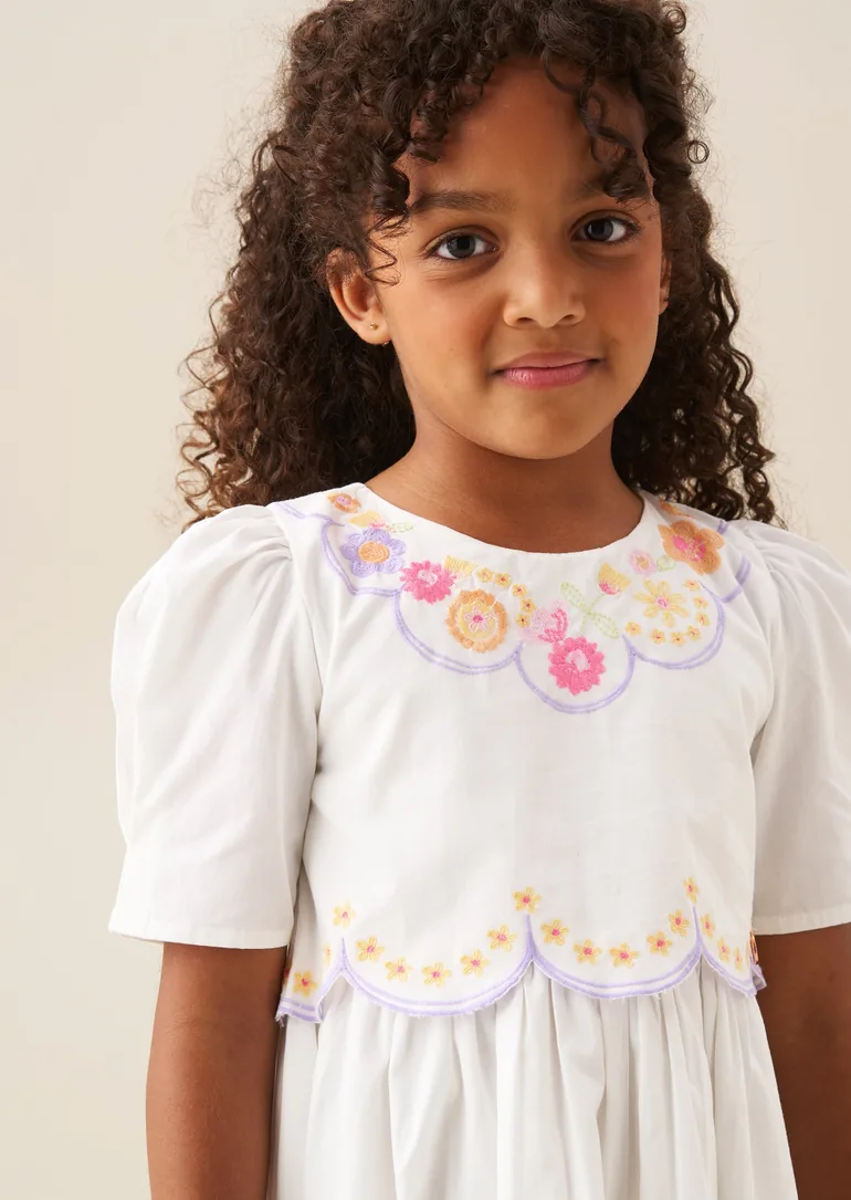 Gabby Floral Embroidered Dress - 1