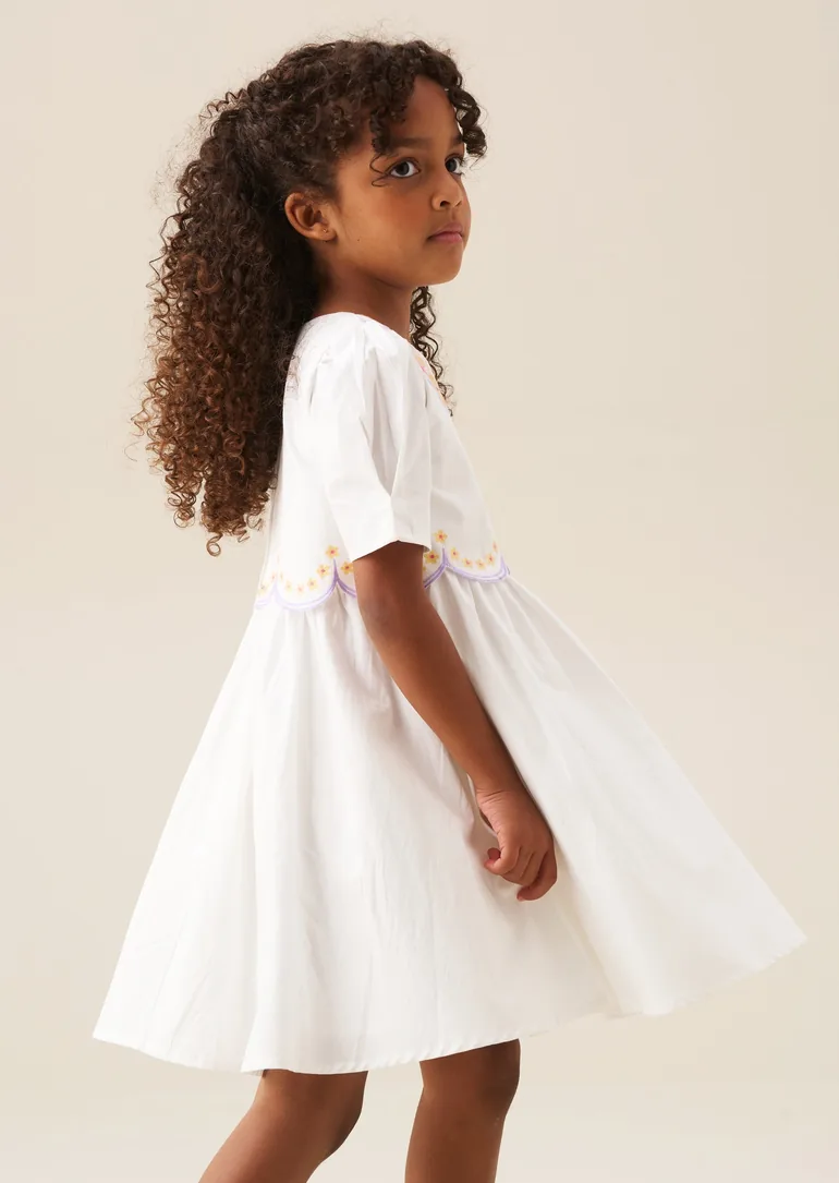 Gabby Floral Embroidered Dress - 3