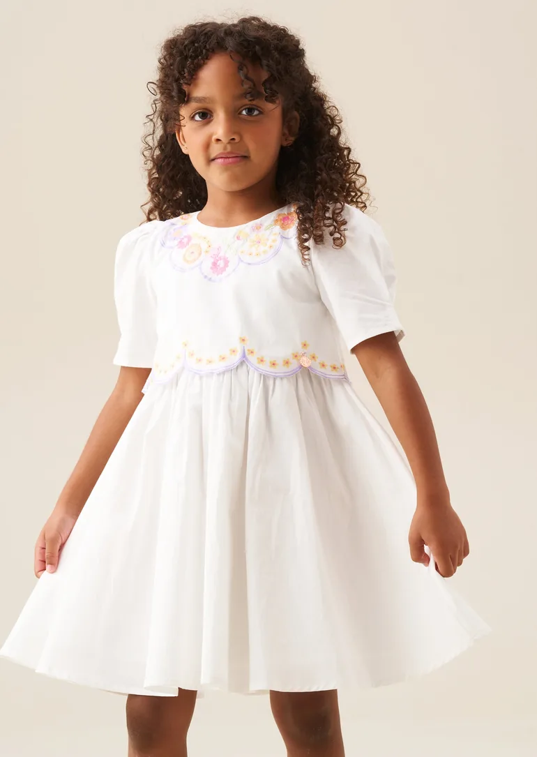 Gabby Floral Embroidered Dress - 2