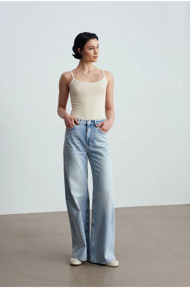 Dilvin Color Block Ribbed Sleeveless Blouse