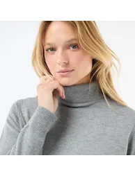 Plain Roll Neck Jumper GREY - 4