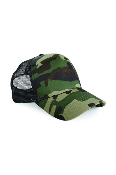 Beechfield Retro Camouflage Snapback Trucker Cap - Jungle Camo