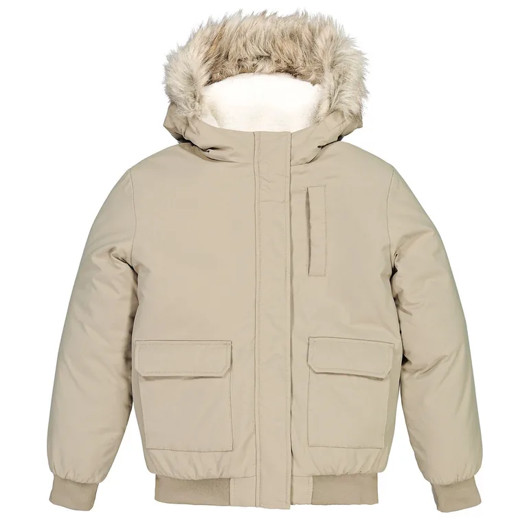Hooded Jacket with Faux Fur Trim - 2