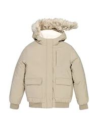 Hooded Jacket with Faux Fur Trim - 5