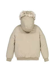 Hooded Jacket with Faux Fur Trim - 3