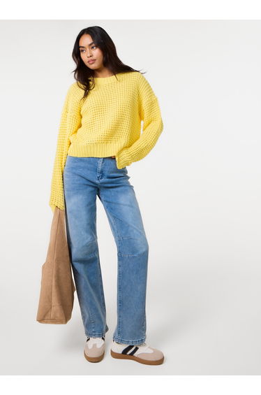 Waffle Knit Crop Jumper