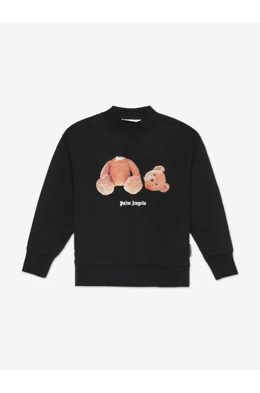 Palm Angels Boys Bear Sweatshirt in Black