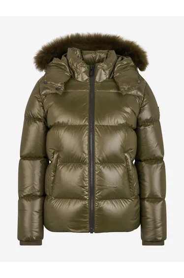 Moose Knuckles Kids Kings Down Padded Puffer Jacket in Green