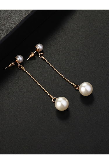 Faux Pearl Tassel Earrings