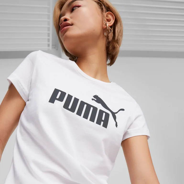 Women's Puma Essential Logo T-Shirt in White - 5