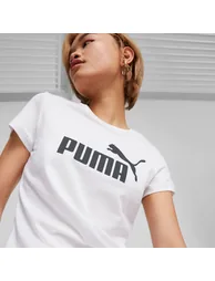 Women's Puma Essential Logo T-Shirt in White - 5