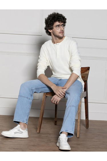 Mid Rise Relaxed Fit Panelled Stretchable Jeans