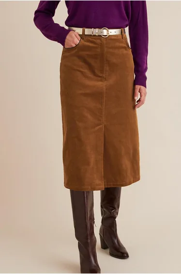 Corduroy Full Midi Skirt