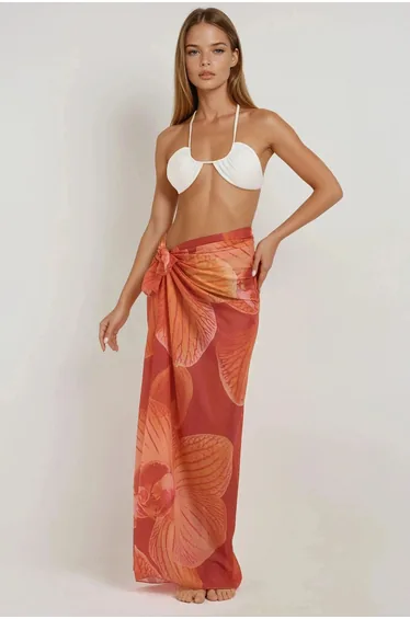 Printed Beach Maxi Cover-Up