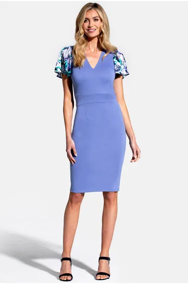 Ponte Dress with Chiffon Sleeves