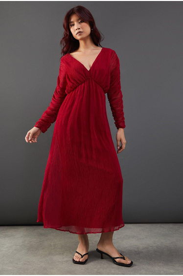 Micro Pleat Batwing Dress