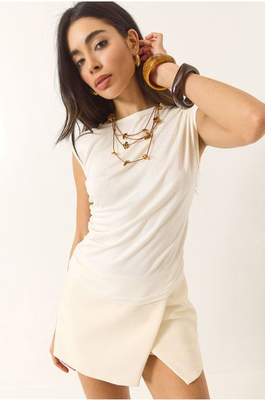 Women's Drape Detailed Soft Touch Flexible Viscose Blouse