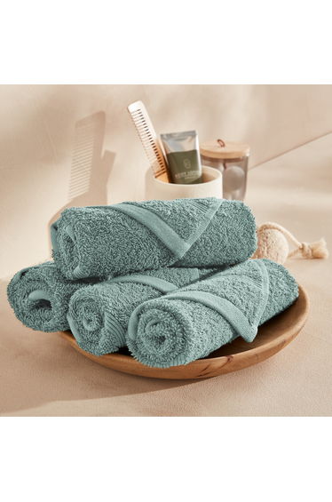 Set of 4 Zavara 100% Cotton Terry Guest Towels