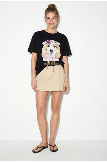 LUCCI Sequin Printed Crew Neck T-Shirt