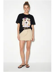 LUCCI Sequin Printed Crew Neck T-Shirt