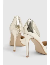 Wide Fit 2 Part Cut Out Court Shoes - gold - 3