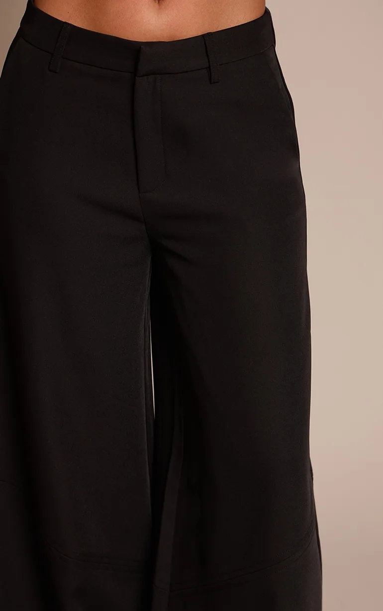 Black Seam Detail Woven Balloon Trousers - 3