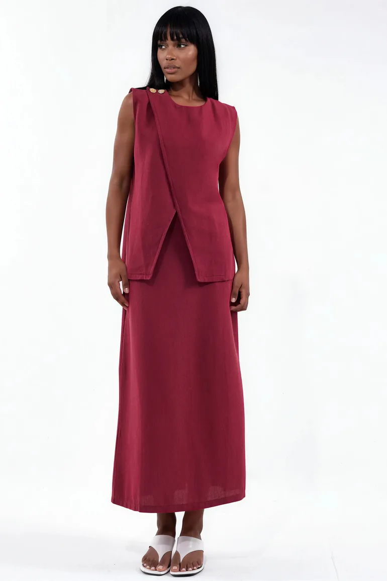 MSN Cotton Viscose Linen Two-Piece Coord