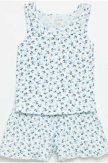 Pointelle Knit Shorts and Tank Top Set BLUE