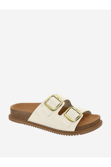 Slip On Double Buckle Flat Sandals