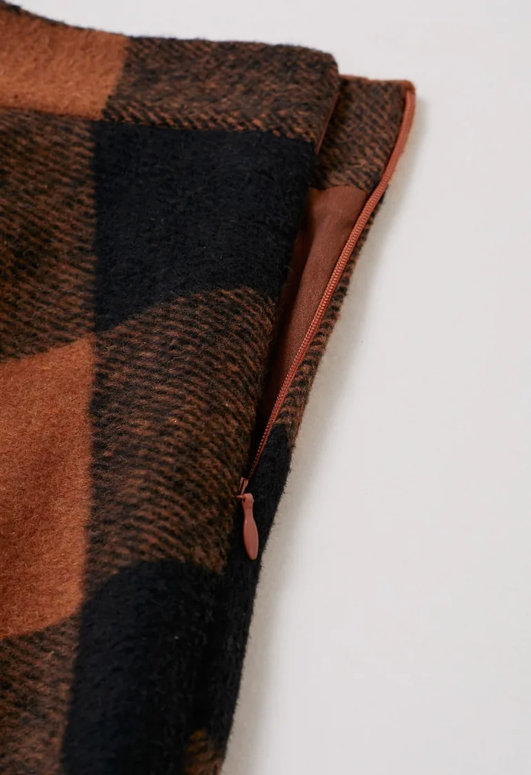 Rustic Fall Charm Check Flare Skirt - 4