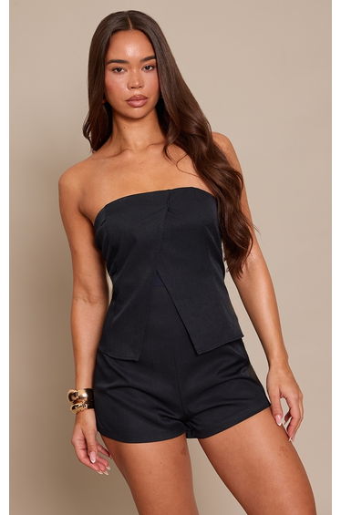 Navy Bandeau Tailored Playsuit