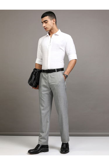 Textured Slim Fit Collared Shirt