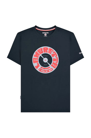 Lambretta Mens Vinyl Record T-Shirt - Navy