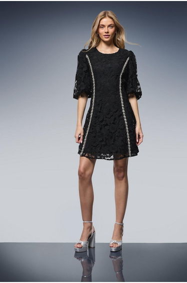 Volume Puff Sleeve Mini Dress