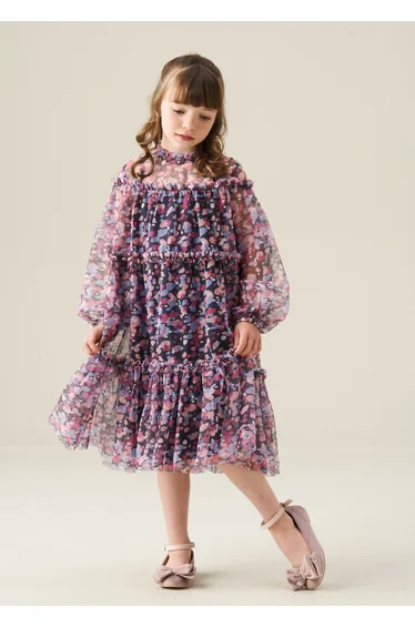 Cara Tiered Mesh Dress