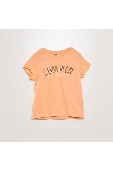 T-shirt with decorative print ORANGE