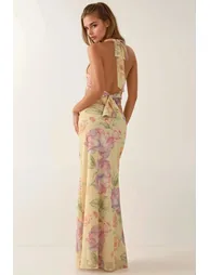 Low Rise Floral Maxi Skirt - 5