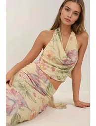 Low Rise Floral Maxi Skirt - 3