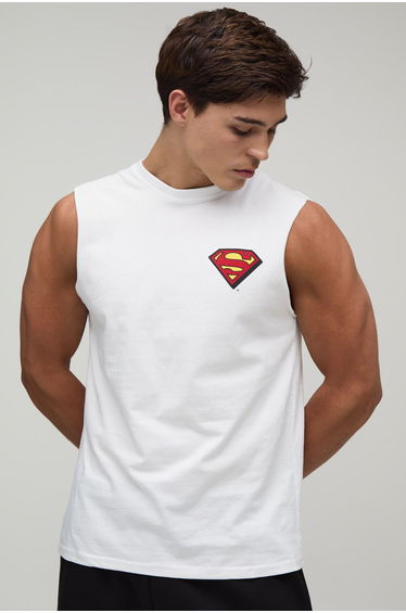 Regular Supergirl Hope License Print Tank - white