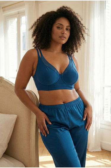 Petol Lace Unpadded Double Strap Underwire 6-Piece Wide Clasp Closure Bra